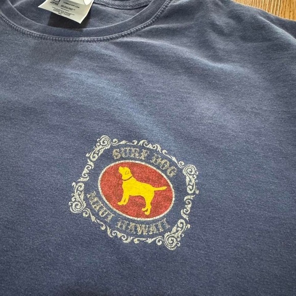 Y2K Surf Dog Shirt Maui Hawaii Blue Washed Skater Surfwear Size XL‎ - Picture 4 of 7